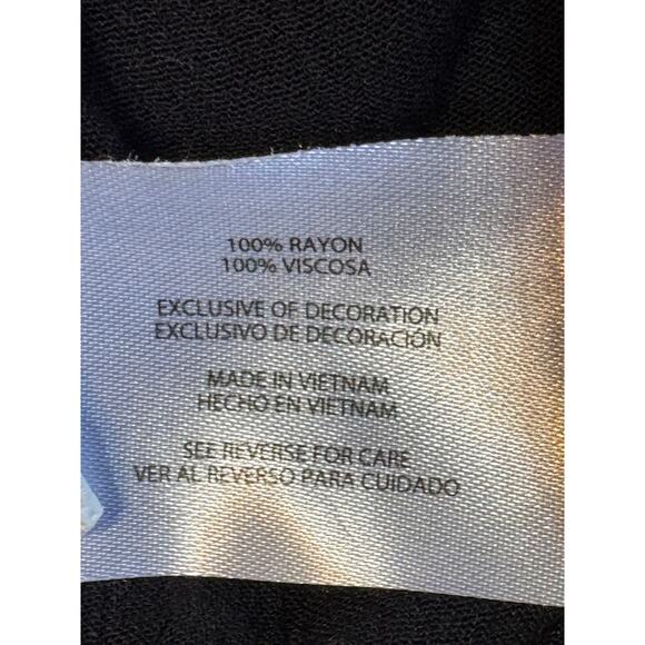 Orvis Short Sleeve Button Front Blouse V-Neckline Black Size Large - Picture 8 of 9